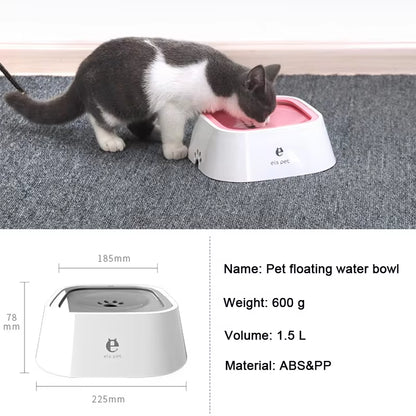 Spill-Resistant Floating Disc Water Bowl for Dogs & Cats