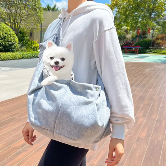 Small Dog and Cat Polyester Pet Carrier Backpack Outdoor Animal Carrier with Shoulder Strap Snap Closure Crossbody Wear Hands Free Secure Transport for Walking Hiking