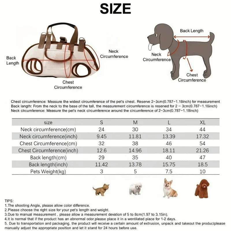 Hands-Free Pet Carrier Sling for Small Dogs & Cats