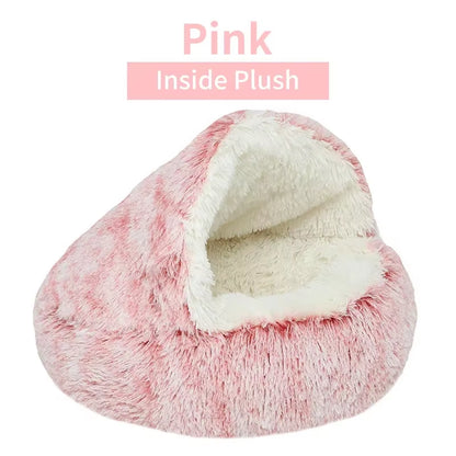 2-in-1 Plush Pet Bed for Cats and Small Dogs