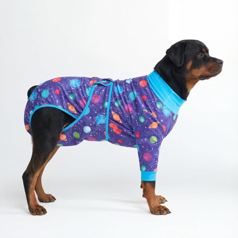 Spark Paws Dog Surgery Recovery Suit - Post-Surgery Recovery Onesie, Anti-Lick Abdominal Wound Protector, Soft Cone Alternative for Spay/Neuter - Donuts - Size S