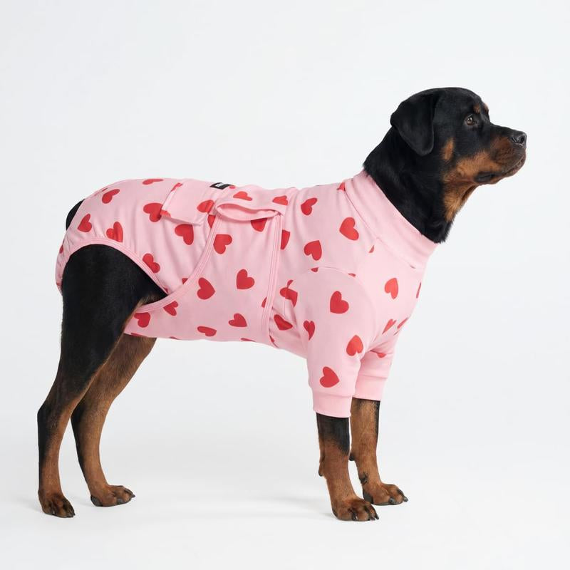 Spark Paws Dog Surgery Recovery Suit - Post-Surgery Recovery Onesie, Anti-Lick Abdominal Wound Protector, Soft Cone Alternative for Spay/Neuter - Donuts - Size S