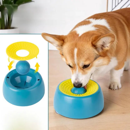XIXI Spin-To-Eat Dog Slow Feeder Bowl - ABS Plastic Anti-Spill Lick Tray, Interactive Liquid Treat Dispenser for Calming, Anxiety & Bloat Relief