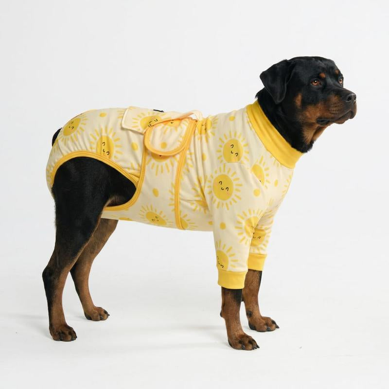 Spark Paws Dog Surgery Recovery Suit - Post-Surgery Recovery Onesie, Anti-Lick Abdominal Wound Protector, Soft Cone Alternative for Spay/Neuter - Donuts - Size S