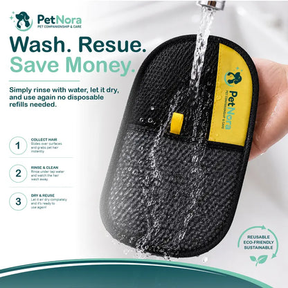 Pet Hair Remover Glove, Electrostatic Dog & Cat Hair Remover, Reusable Pet Hair Lint Cleaner for Furniture, Clothes, Car Seats