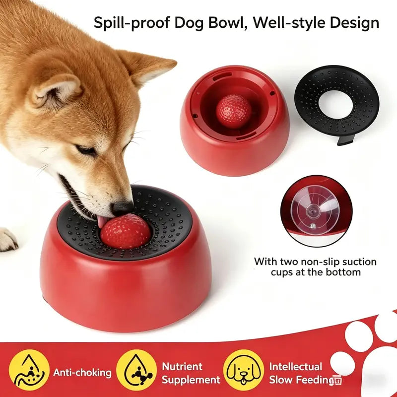 XIXI Spin-To-Eat Dog Slow Feeder Bowl - ABS Plastic Anti-Spill Lick Tray, Interactive Liquid Treat Dispenser for Calming, Anxiety & Bloat Relief