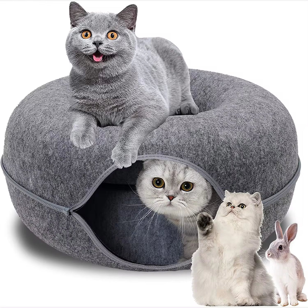 2-in-1 Donut Cat Tunnel & Bed