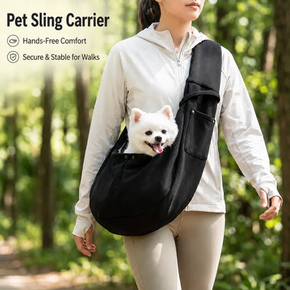 Small Dog and Cat Polyester Pet Carrier Backpack Outdoor Animal Carrier with Shoulder Strap Snap Closure Crossbody Wear Hands Free Secure Transport for Walking Hiking