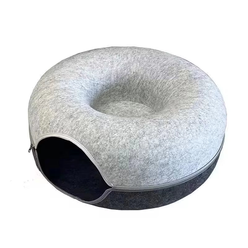 2-in-1 Donut Cat Tunnel & Bed