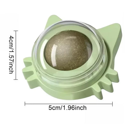 Wall-Mounted Rotating Catnip Ball for Cats