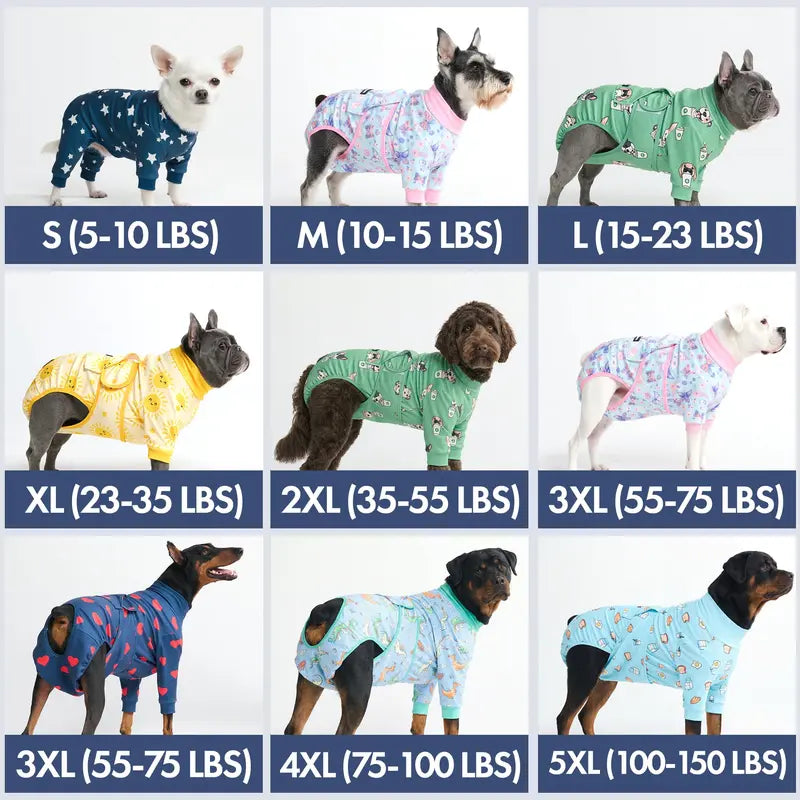 Spark Paws Dog Surgery Recovery Suit - Post-Surgery Recovery Onesie, Anti-Lick Abdominal Wound Protector, Soft Cone Alternative for Spay/Neuter - Donuts - Size S
