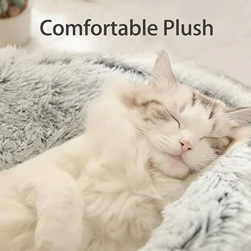 2-in-1 Plush Pet Bed for Cats and Small Dogs