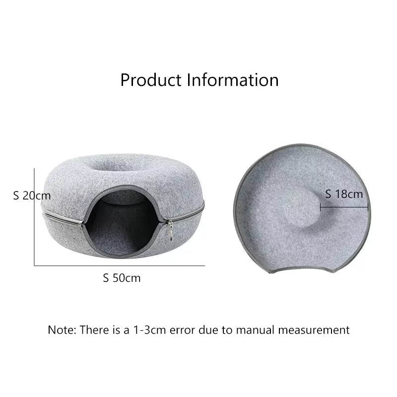 2-in-1 Donut Cat Tunnel & Bed
