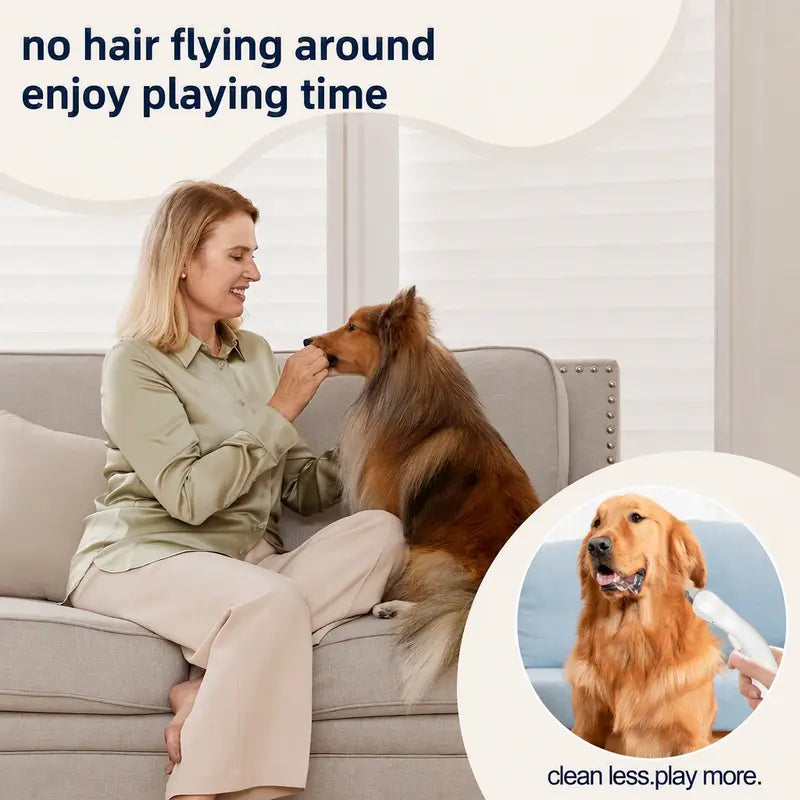 Dog & Cat Universal Deshedding Tool - 1-Button Self-Cleaning Hair Release, Extra Wide Grooming Brush with Stainless Teeth for Mess-Free Loose Fur, Mats, Undercoat Hair Removal on All Coat Types