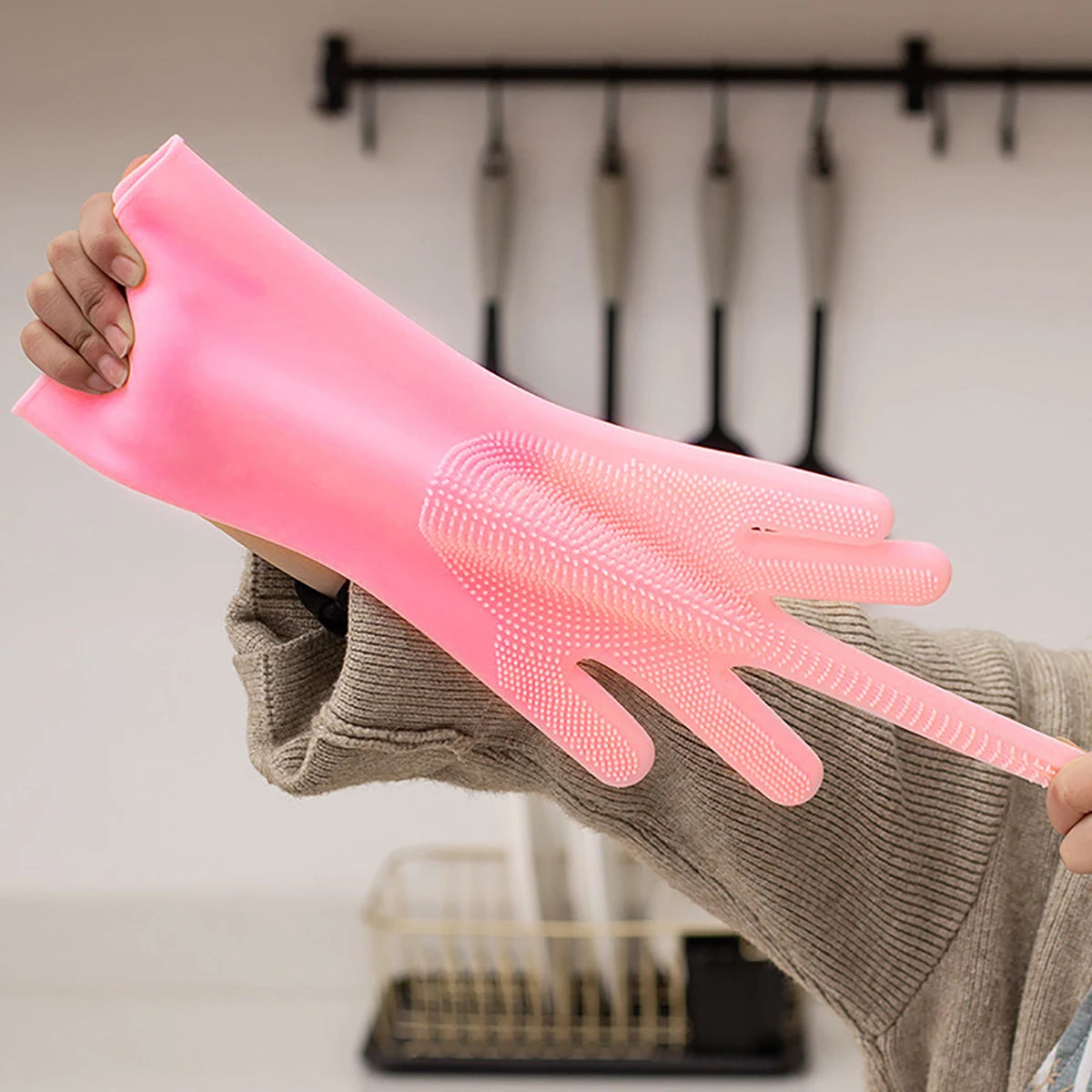 Silicone Grooming & Bathing Gloves for Dogs and Cats