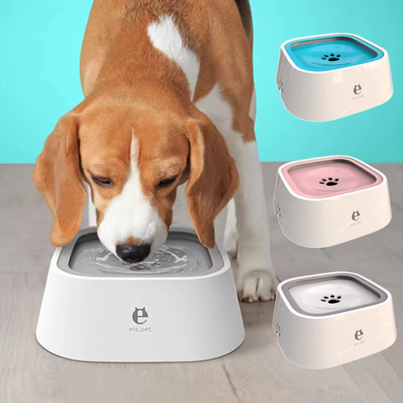 Spill-Resistant Floating Disc Water Bowl for Dogs & Cats
