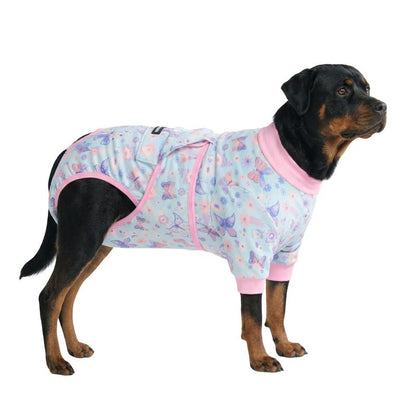 Spark Paws Dog Surgery Recovery Suit - Post-Surgery Recovery Onesie, Anti-Lick Abdominal Wound Protector, Soft Cone Alternative for Spay/Neuter - Donuts - Size S