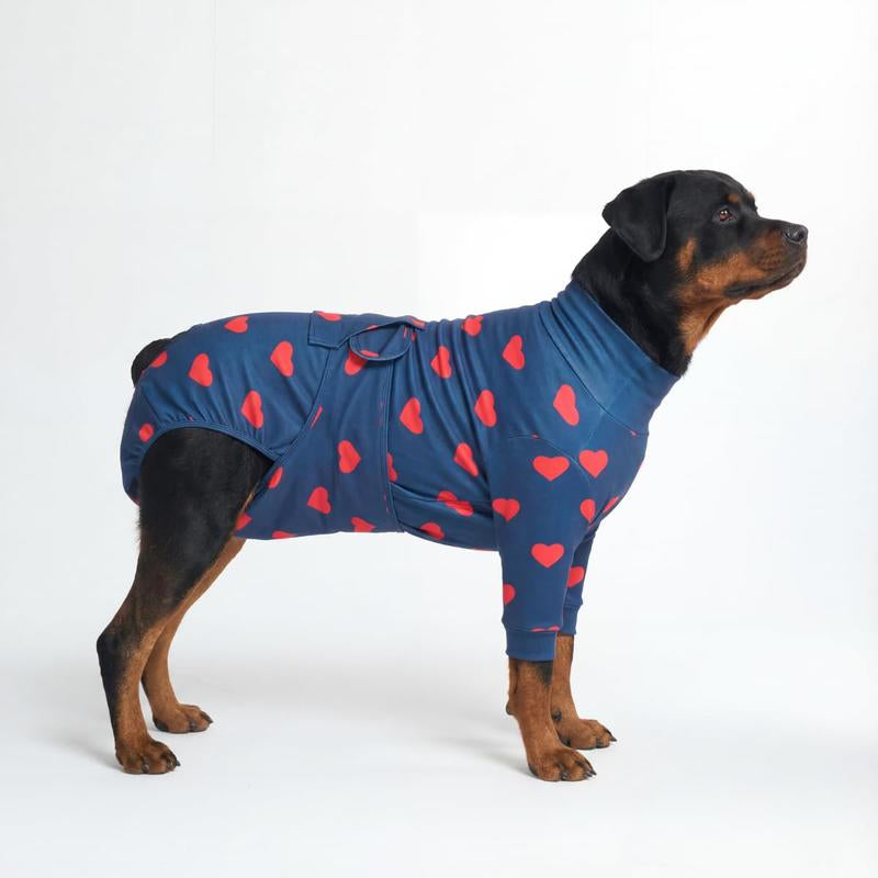 Spark Paws Dog Surgery Recovery Suit - Post-Surgery Recovery Onesie, Anti-Lick Abdominal Wound Protector, Soft Cone Alternative for Spay/Neuter - Donuts - Size S
