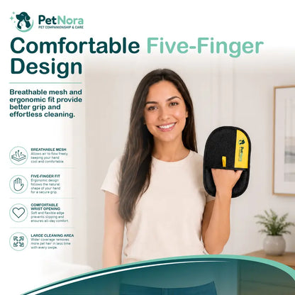 Pet Hair Remover Glove, Electrostatic Dog & Cat Hair Remover, Reusable Pet Hair Lint Cleaner for Furniture, Clothes, Car Seats