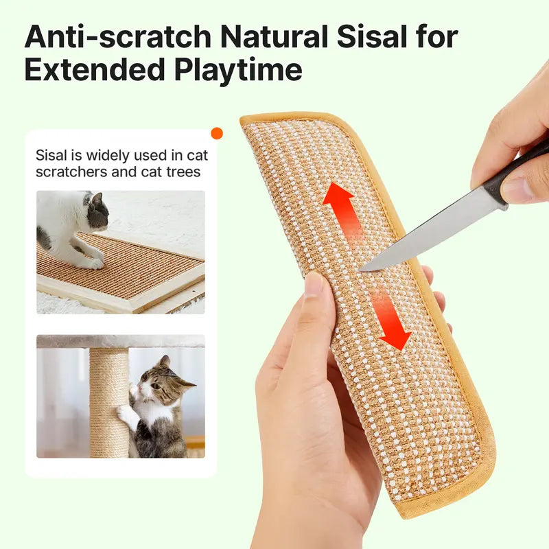 Potaroma 2-Pack Natural Sisal Cat Kicking Toys - 13.4" Cozy Pillow Scratchers for Stress Relief, Dental Care, and Interactive Play