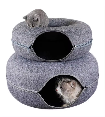 2-in-1 Donut Cat Tunnel & Bed