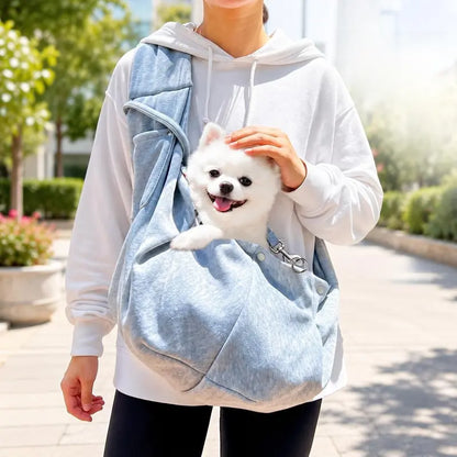 Small Dog and Cat Polyester Pet Carrier Backpack Outdoor Animal Carrier with Shoulder Strap Snap Closure Crossbody Wear Hands Free Secure Transport for Walking Hiking