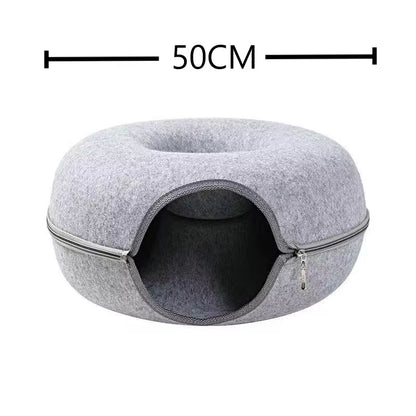 2-in-1 Donut Cat Tunnel & Bed