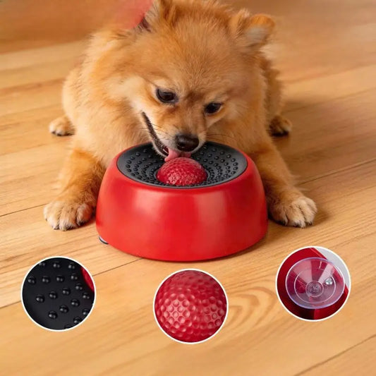 XIXI Spin-To-Eat Dog Slow Feeder Bowl - ABS Plastic Anti-Spill Lick Tray, Interactive Liquid Treat Dispenser for Calming, Anxiety & Bloat Relief