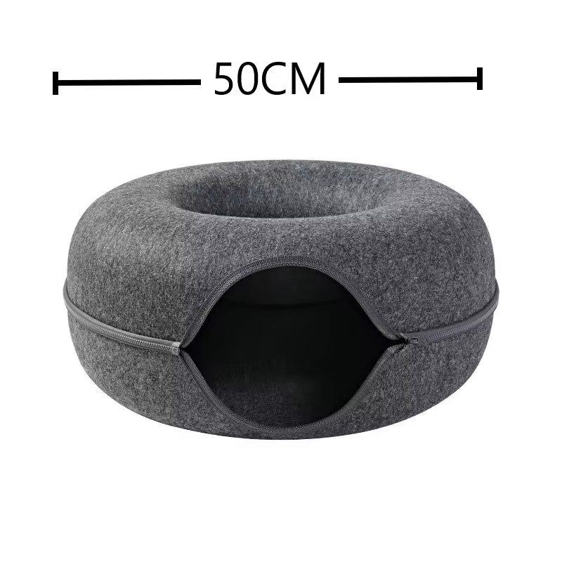 2-in-1 Donut Cat Tunnel & Bed