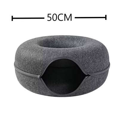 2-in-1 Donut Cat Tunnel & Bed