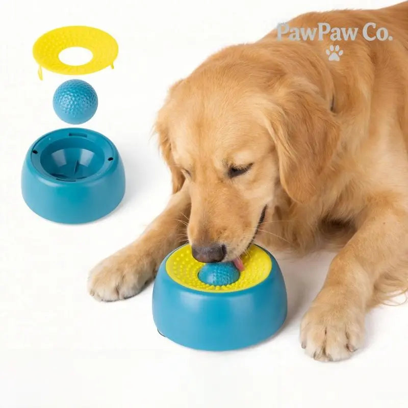XIXI Spin-To-Eat Dog Slow Feeder Bowl - ABS Plastic Anti-Spill Lick Tray, Interactive Liquid Treat Dispenser for Calming, Anxiety & Bloat Relief